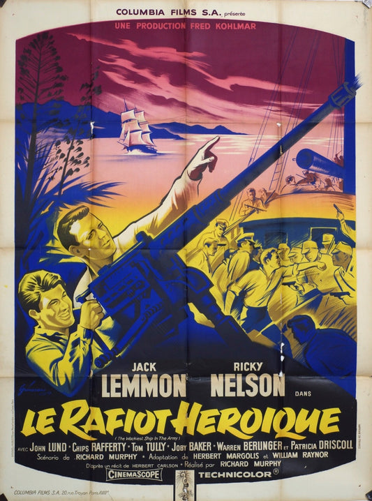 LE RAFIOT HEROIQUE  JACK LEMMON MOVIE POSTER ORIGINAL 120x160