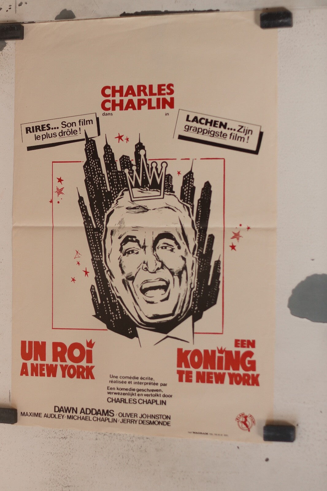 UN ROI A NEW YORK (POSTER BELGE ORIGINAL) 30x55 (A king in New York) CHAPLIN