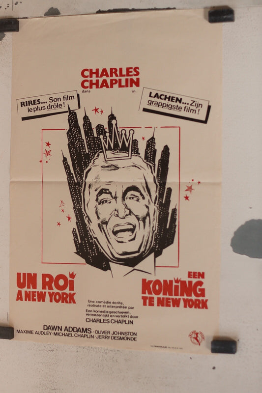 UN ROI A NEW YORK (POSTER BELGE ORIGINAL) 30x55 (A king in New York) CHAPLIN