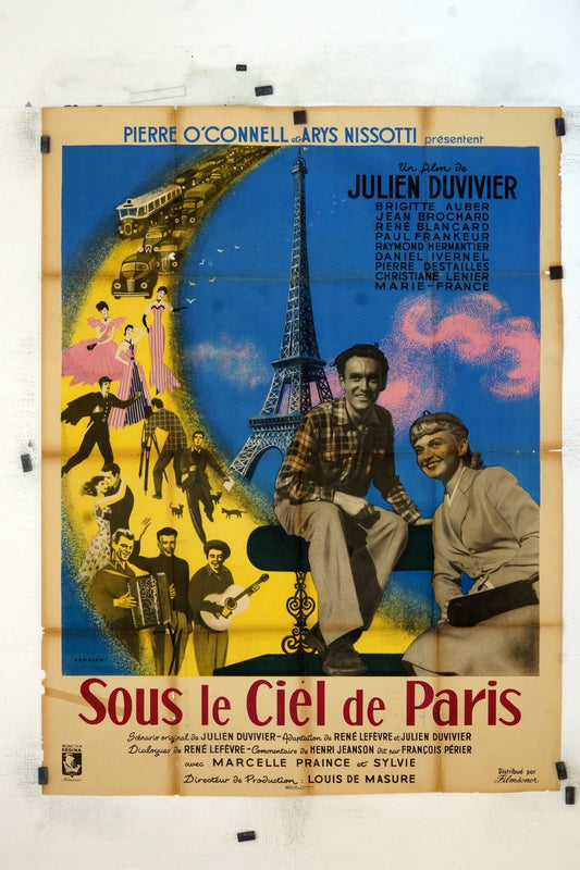 SOUS LE CIEL DE PARIS JEAN DUVIVIER MOVIE POSTER ORIGINAL 120x160
