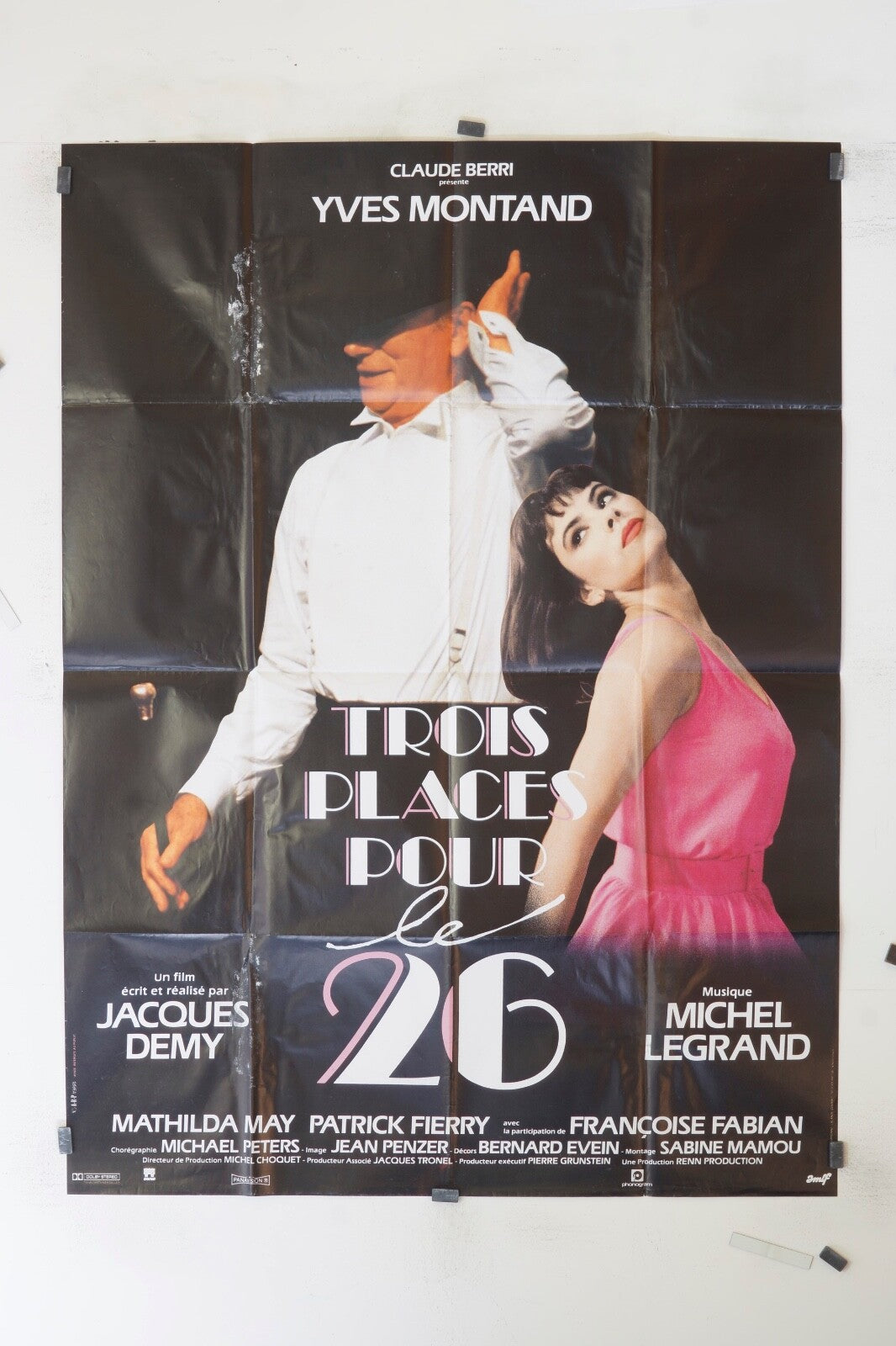 TROIS PLACE POUR LE 26 YVES MONTANT MOVIE POSTER ORIGINAL 120x160