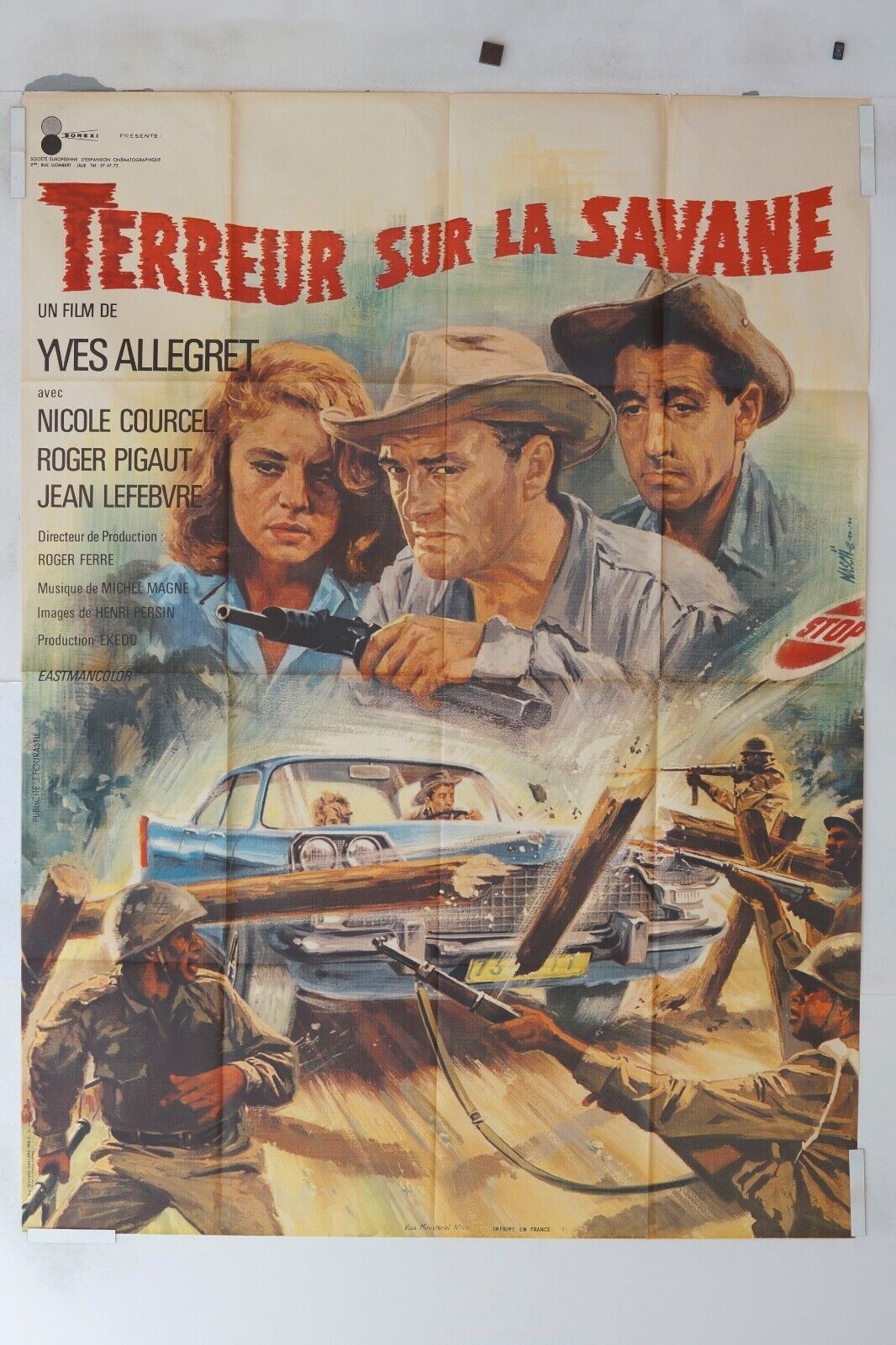 TERREUR SUR LA SAVANE ORIGINAL MOVIE POSTER 120x160 NICOLE COURCEL