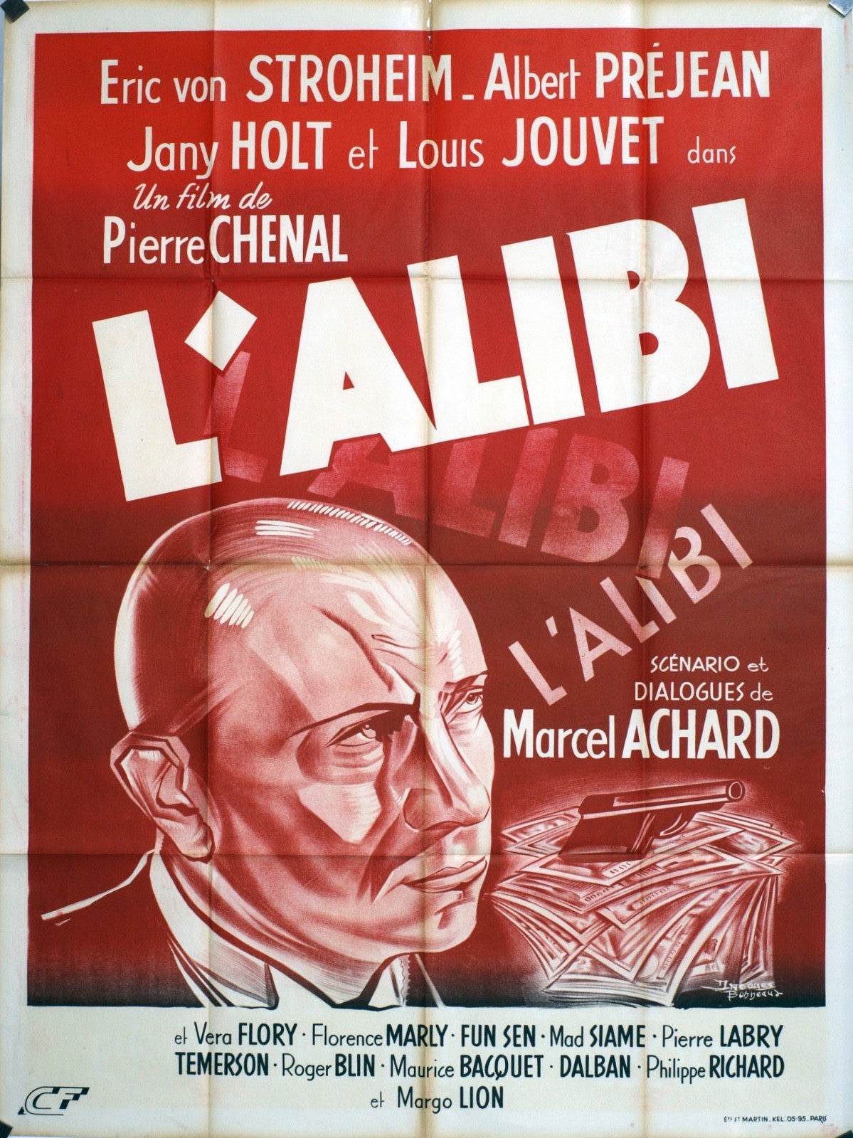 L’ALIBI ERIC VON STROHEIM MOVIE POSTER ORIGINAL 120x160