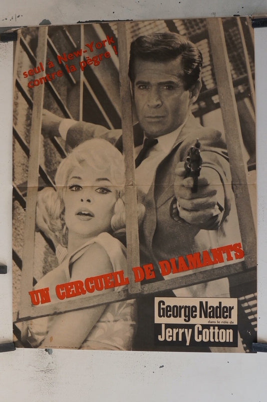 UN CERCUEIL DE DIAMANTS ORIGINAL MOVIE POSTER 60x80 George Nader , Heinz weiss