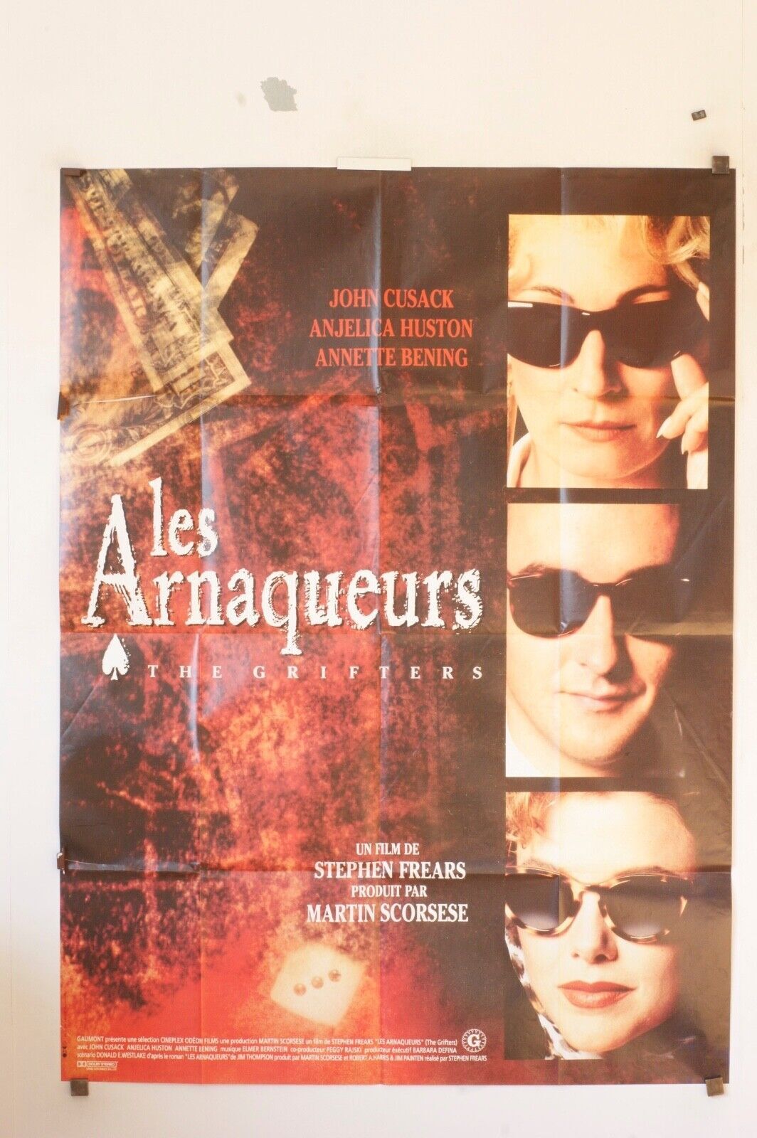 LES ARNAQUEURS MOVIE POSTER ORIGINAL 120x160 JOHN CUSACK, ANJELICA HUSTON