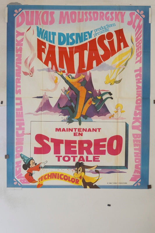 FANTASIA (Ressortie) MOVIE POSTER ORIGINAL 120x160 WALT DISNEY