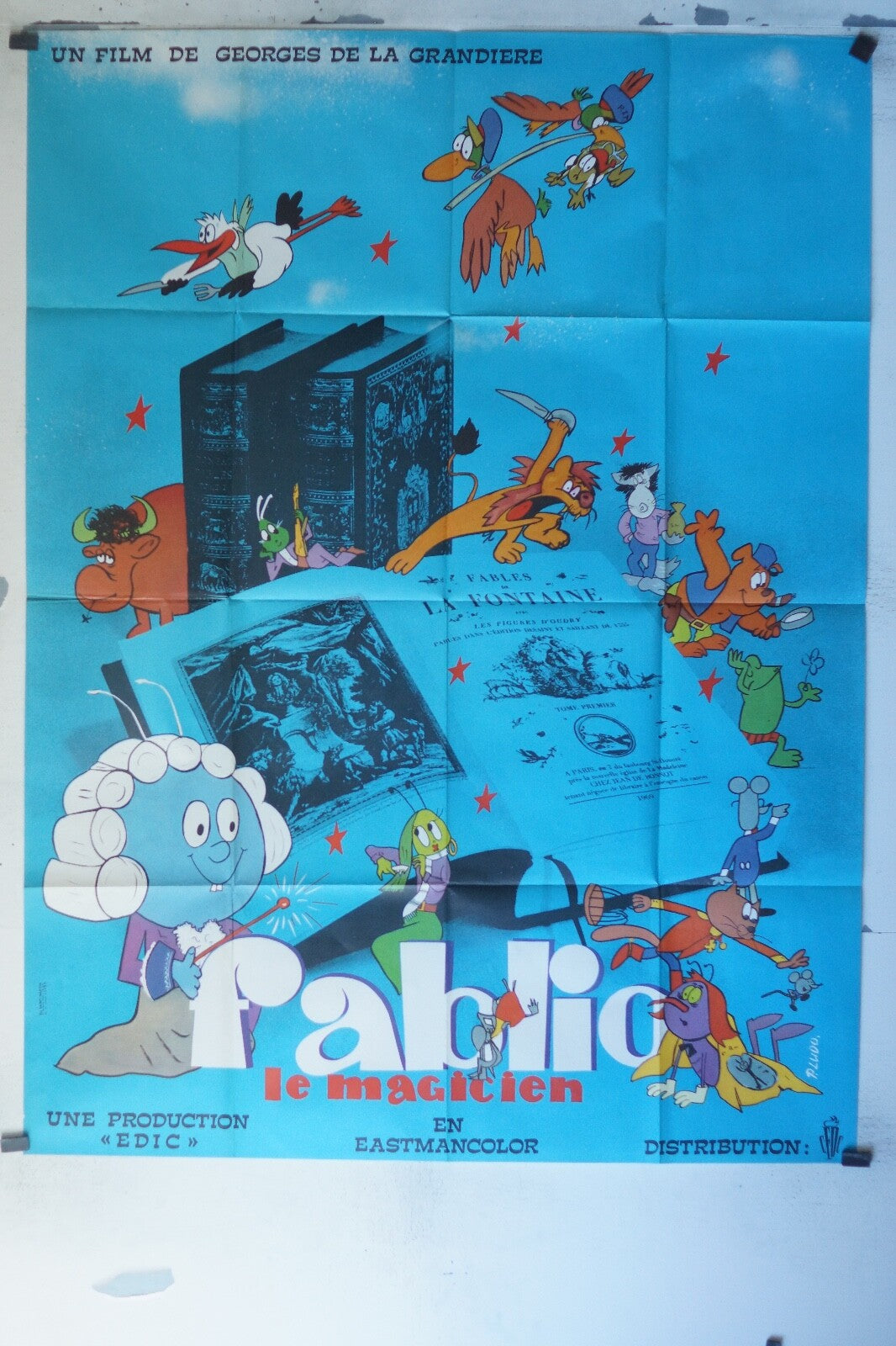 FABLIO « LE MAGICIEN », PLUDO MOVIE POSTER ORIGINAL 120x160 GEORGE DE LA GRANDIE
