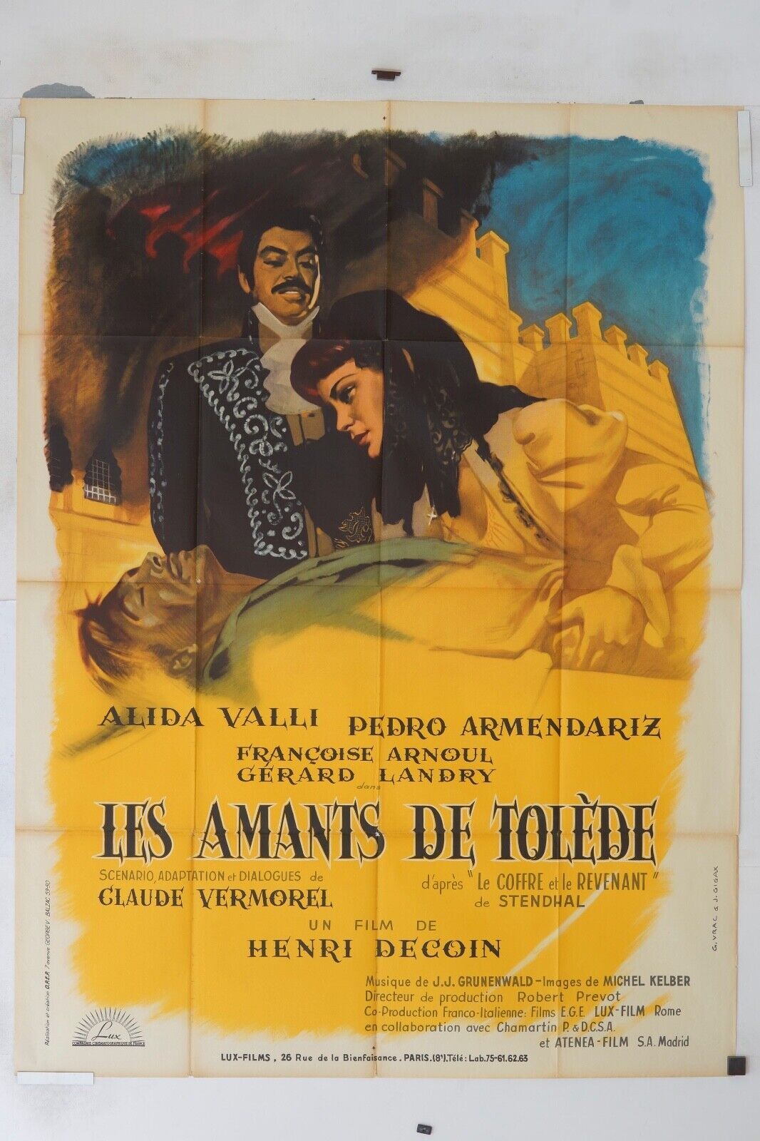 LES AMANTS DE TOLÈDE 120x160 ORIGINAL MOVIE POSTER ALIDA VALLI