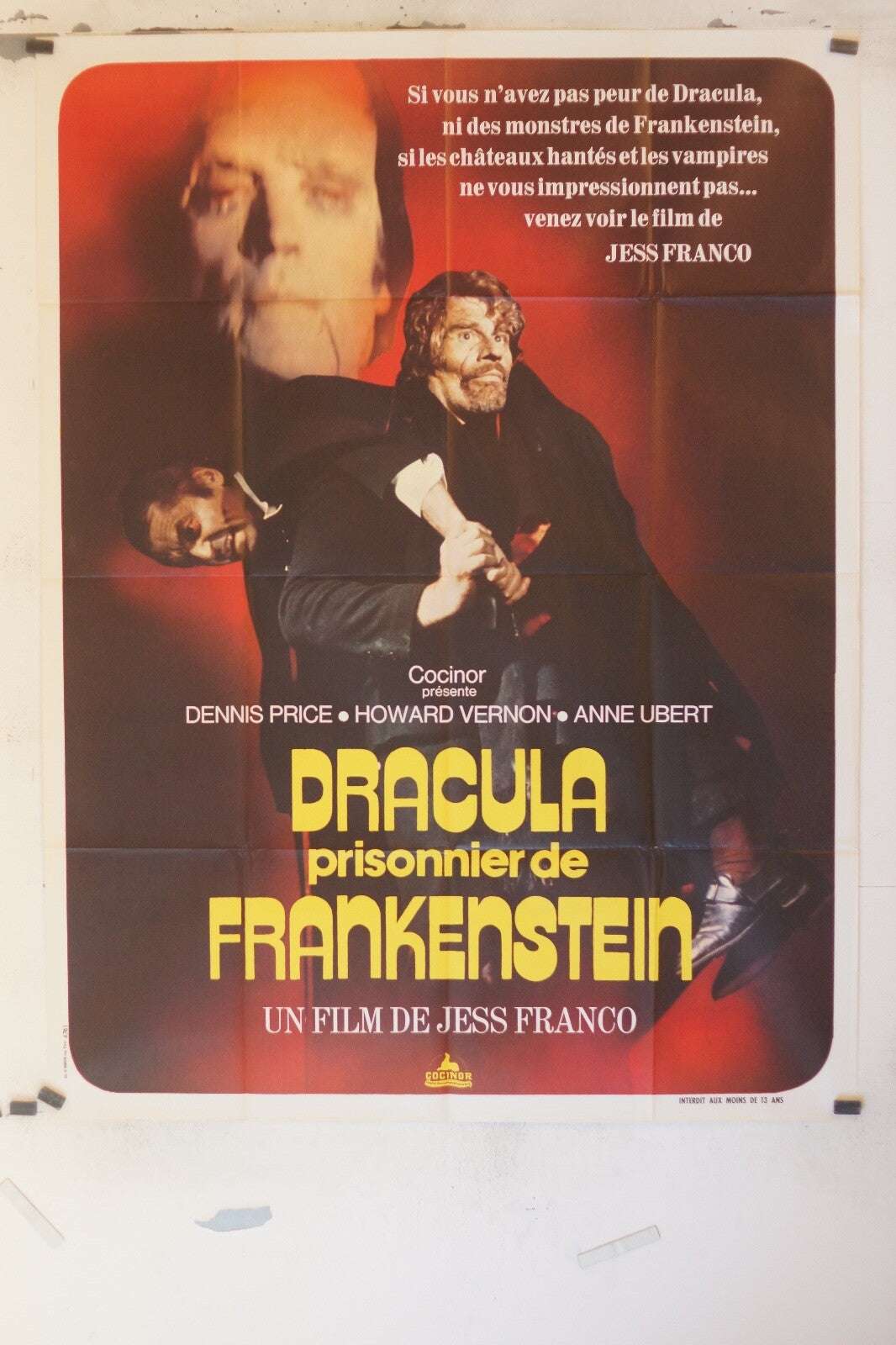 DRACULA PRISONNIER DE FRANKENSTEIN POSTER ORIGINAL120x160 DENIIS PRICE