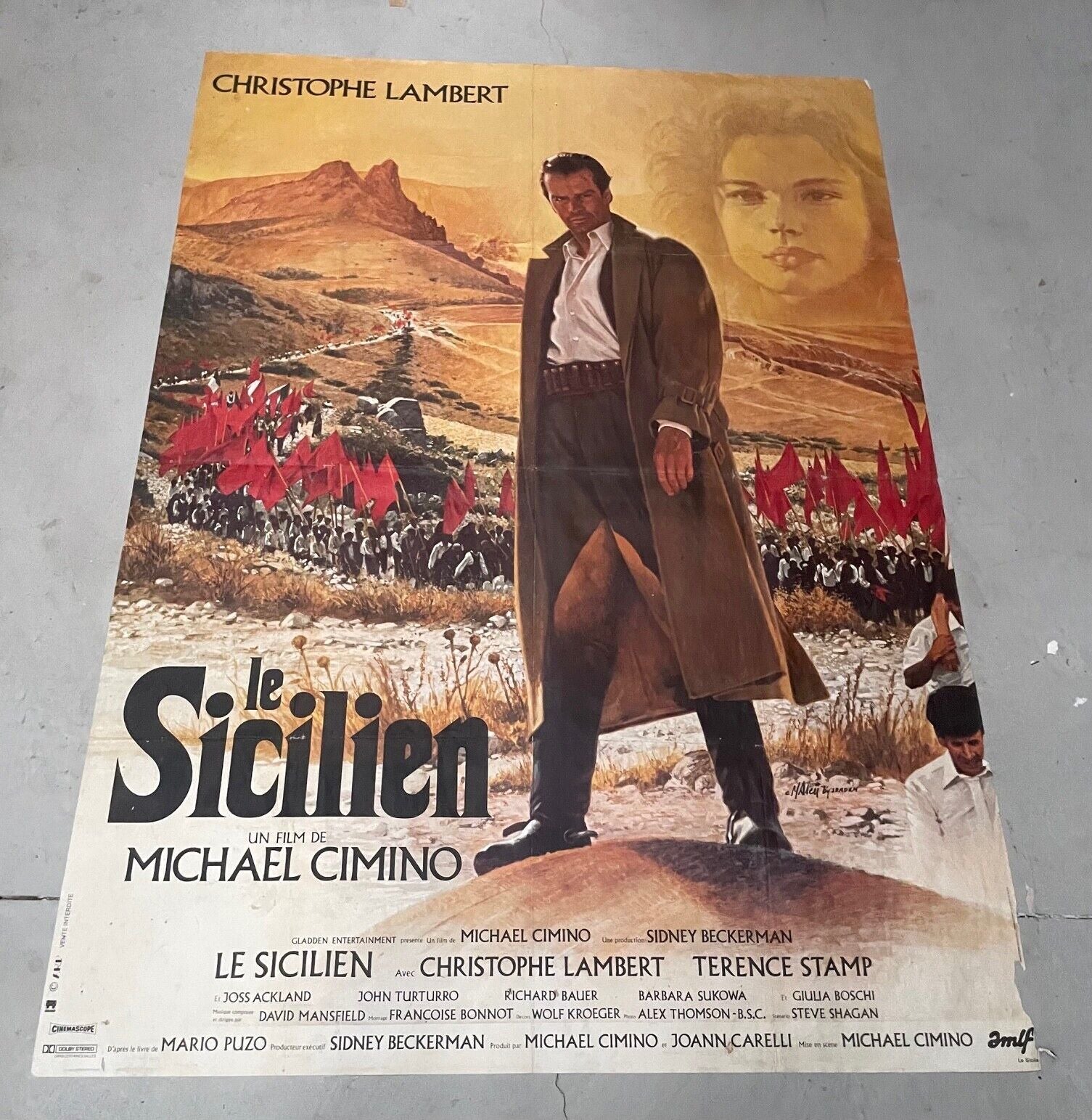 LE SICILIEN MOVIE POSTER ORIGINAL 120x160 CHRISTOPHE LAMBERT