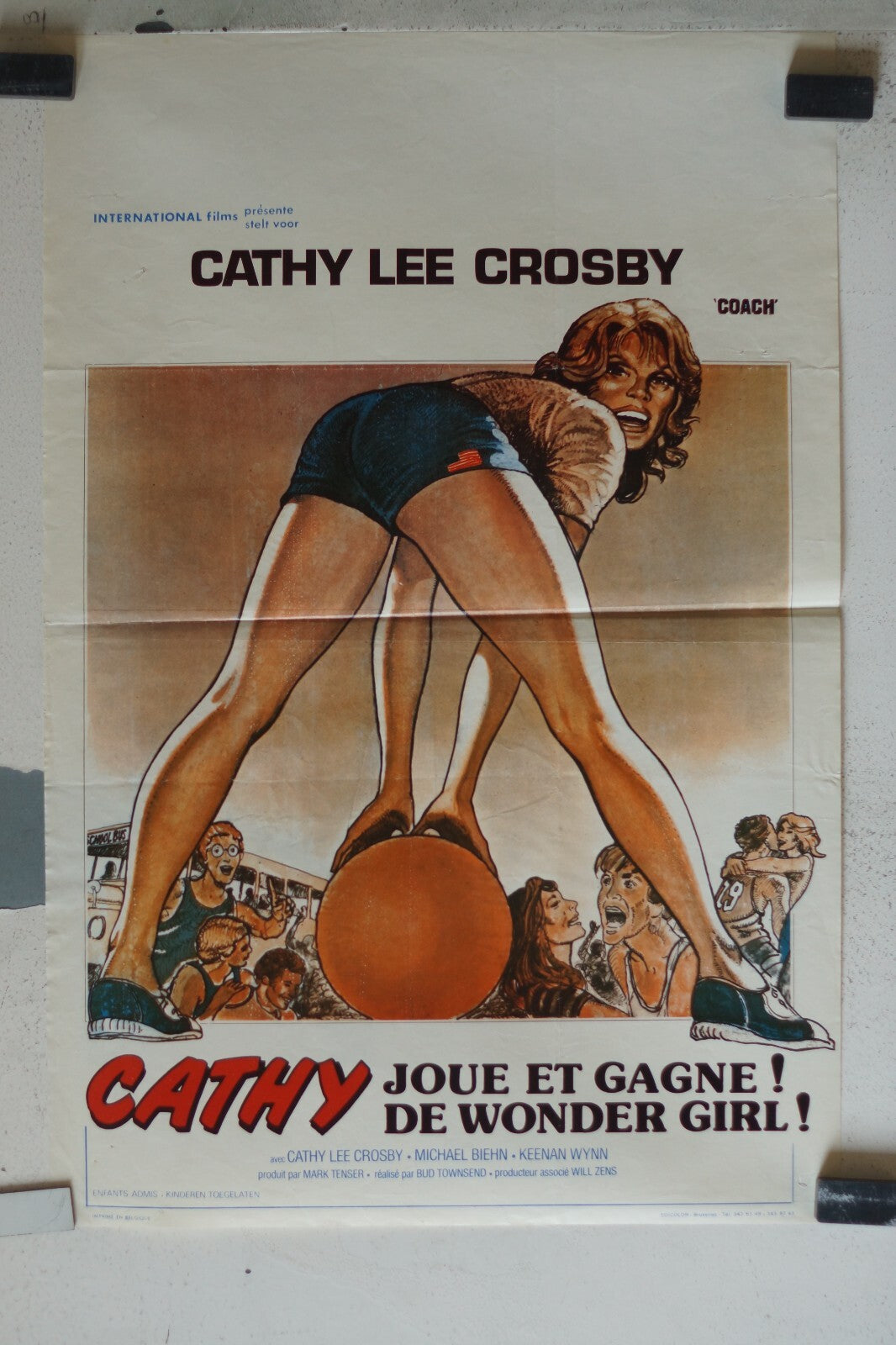 CATHY JOUE ET GAGNE ! (BELGE) movie poster original, Cathy Lee Crosby (55X36)