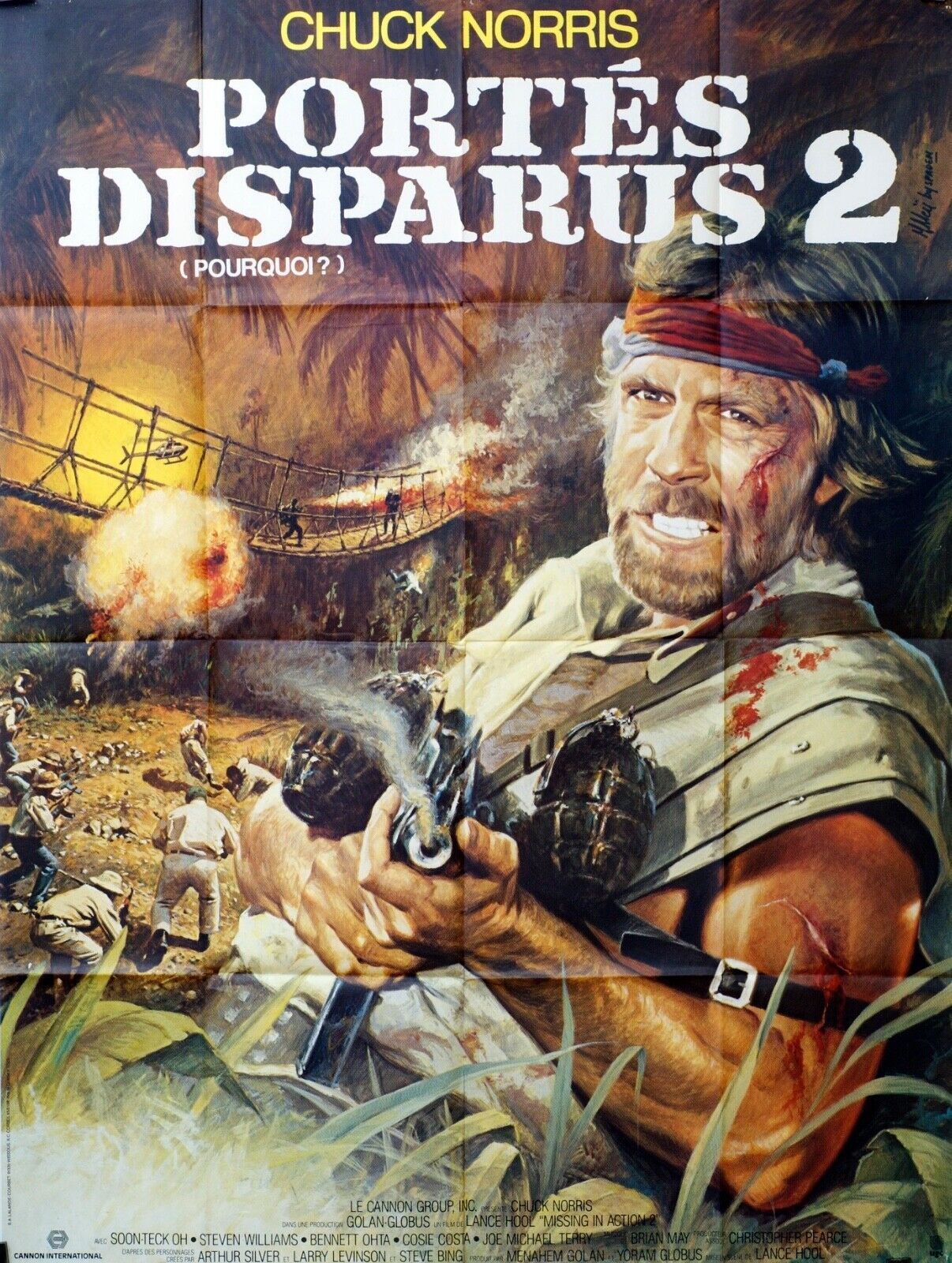 PORTÉS DISPARUS 2, CHUCK NORRIS MOVIE POSTER ORIGINAL 120x160 RAY WALSTON