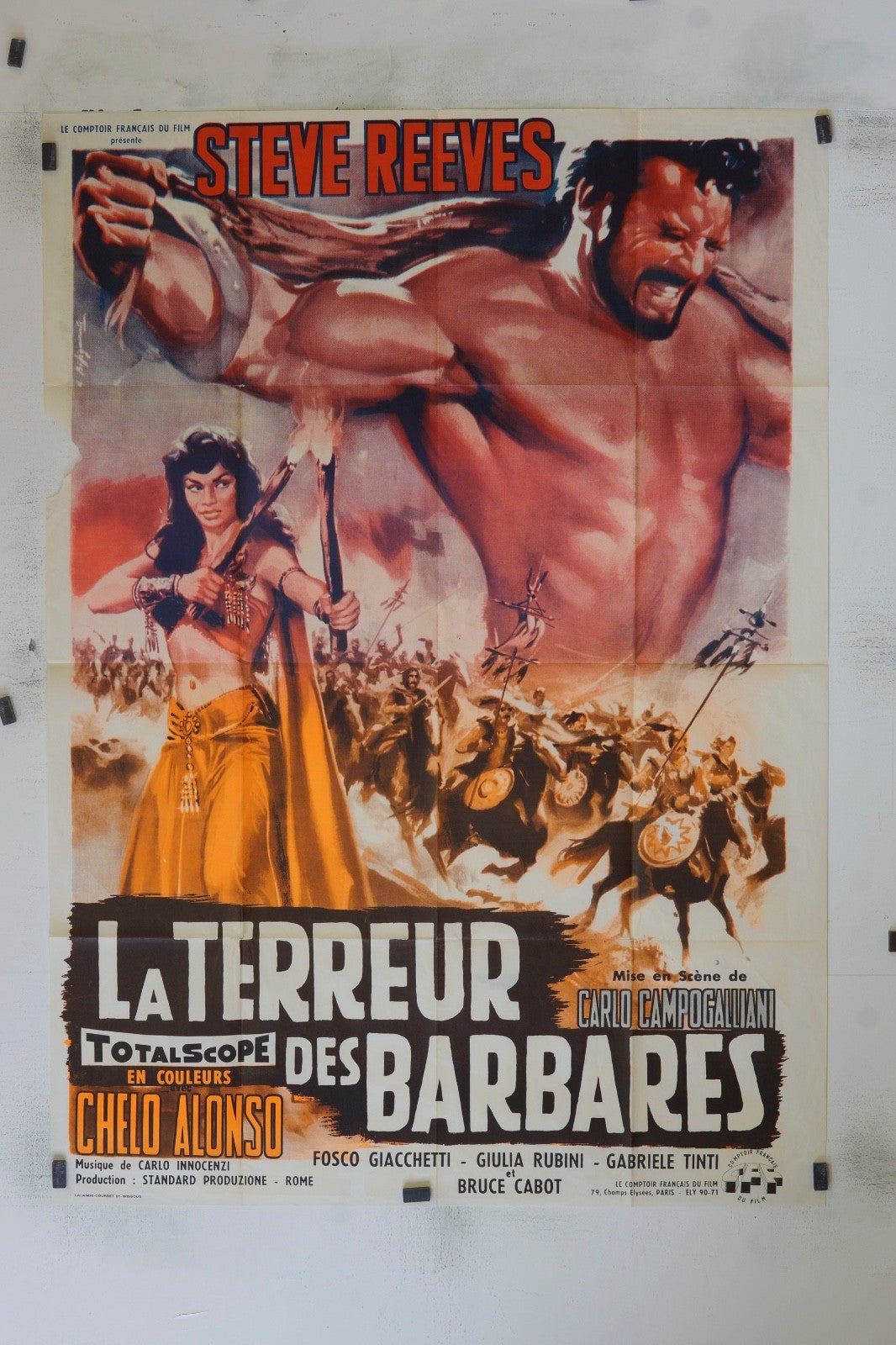 LA TERREUR DES BARBARES STEVE REEVES MOVIE POSTER ORIGINAL 120x160