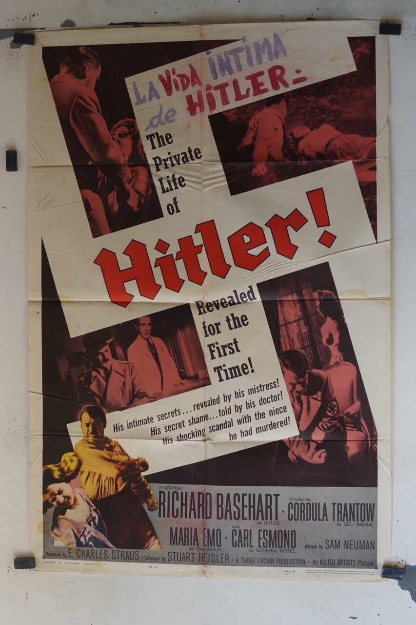 HITLER (1962) ORIGINAL MOVIE POSTER 70x100 RICHARD BASEHART, MARIA EMO