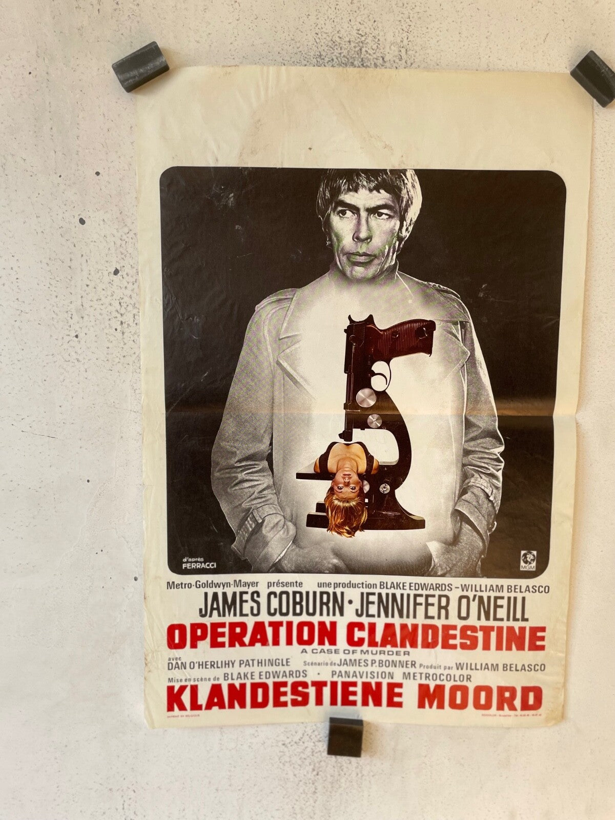 OPÉRATION CLANDESTINE, BELGIAN MOVIE POSTER 36x55 JAMES COBURN