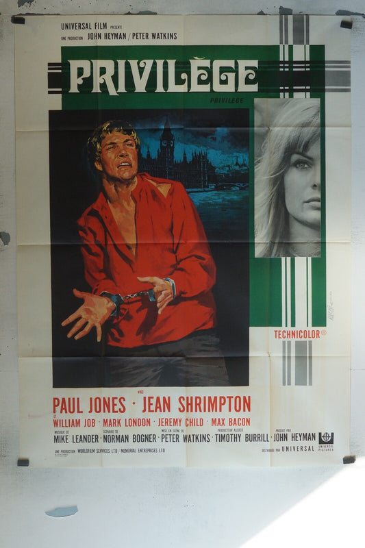 PRIVILÈGE MOVIE MOVIE POSTER ORIGINAL 120x160 PAUL JONES – JEAN SHRIMPTON