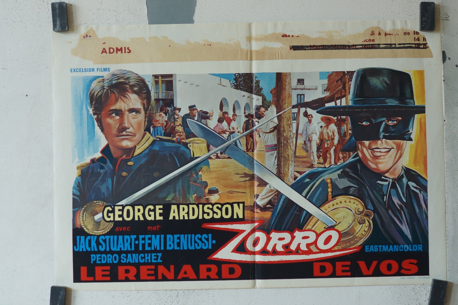 ZORRO LE RENARD ORIGINAL MOVIE POSTER 55X36 Cyd Hayman , Malcolm Stoddard 