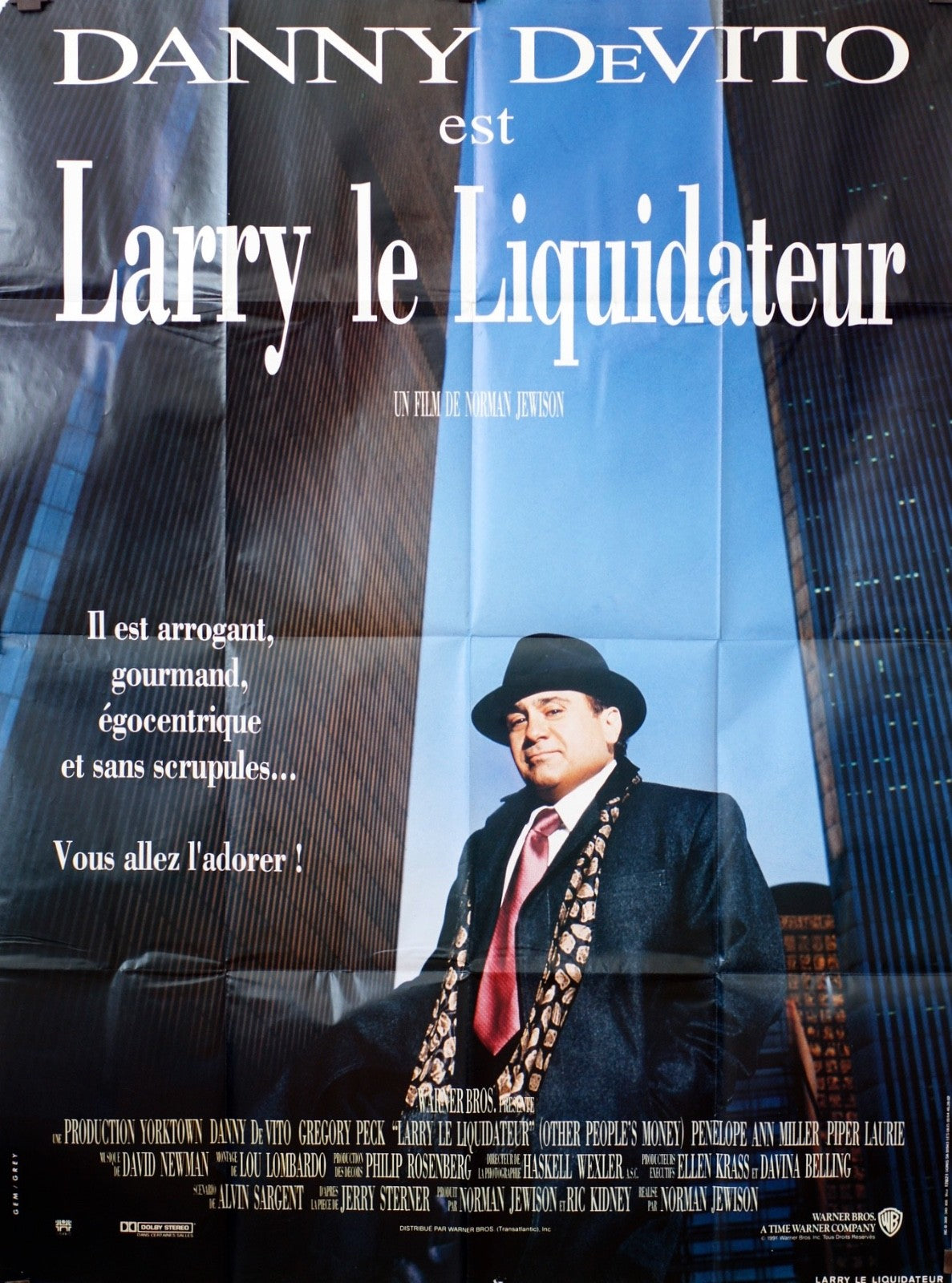 LARRY LE LIQUIDATEUR DANNY DE VITO MOVIE POSTER ORIGINAL (120X160)