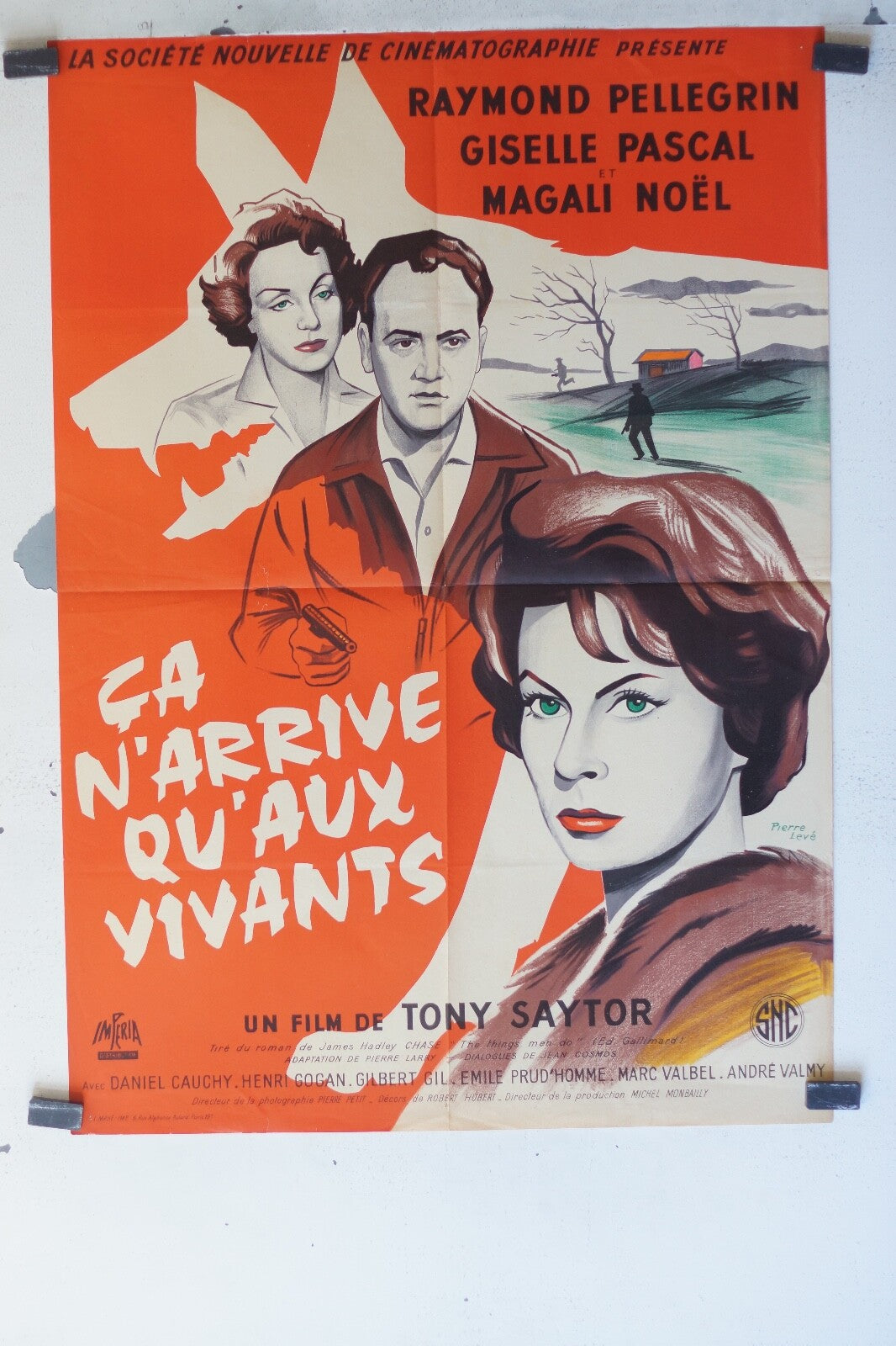 CA N’ARRIVE QU’AUX VIVANTS Movieposter ORIGINAL 60x80 Raymond Pellegrin