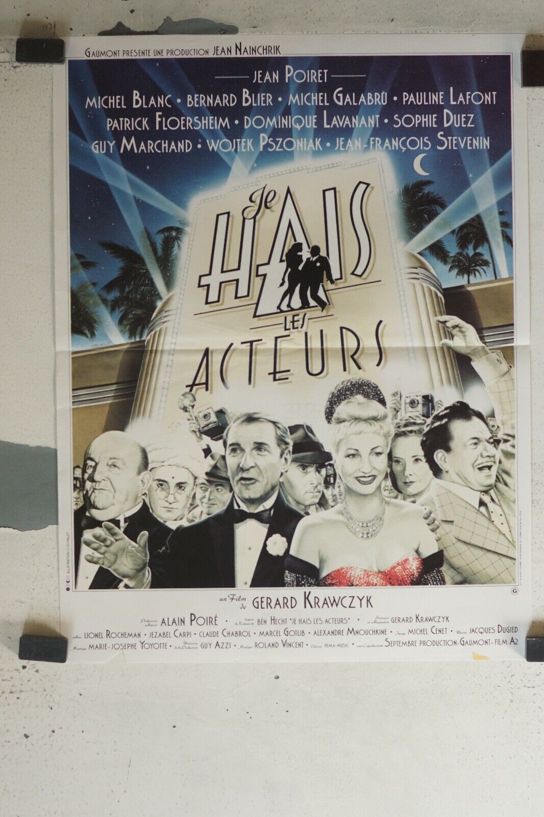 JE HAIS LES ACTEURS ORIGINAL 40x60 MICHEL BLANC