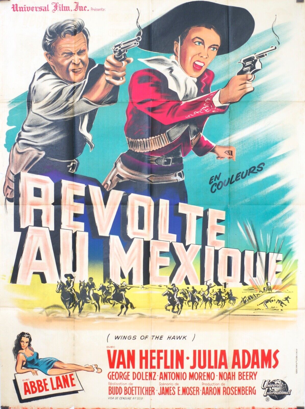 RÉVOLTE AU Mexique MOVIE POSTER ORIGINAL 120x160 VAN HELFIN