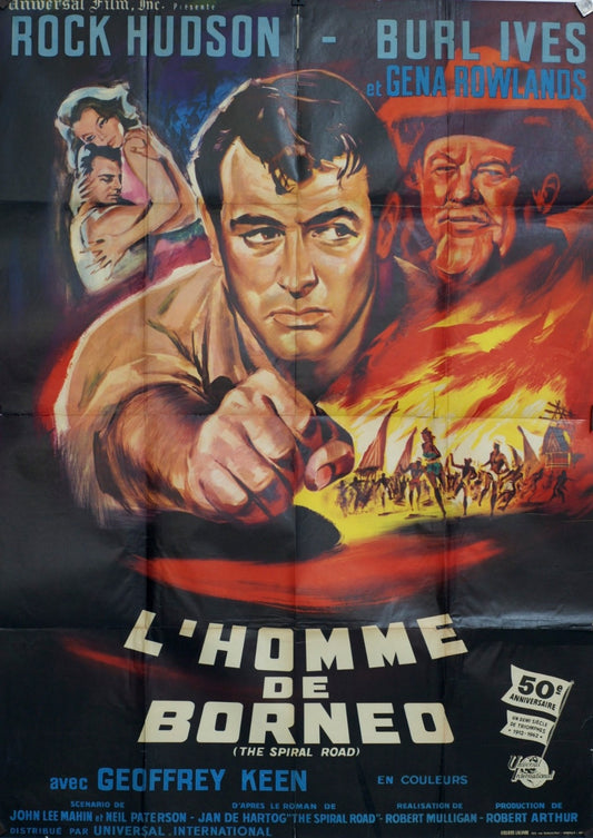 L’HOMME DE BORNEO MOVIE POSTER ORIGINAL 120x160 ROCK HUDSON