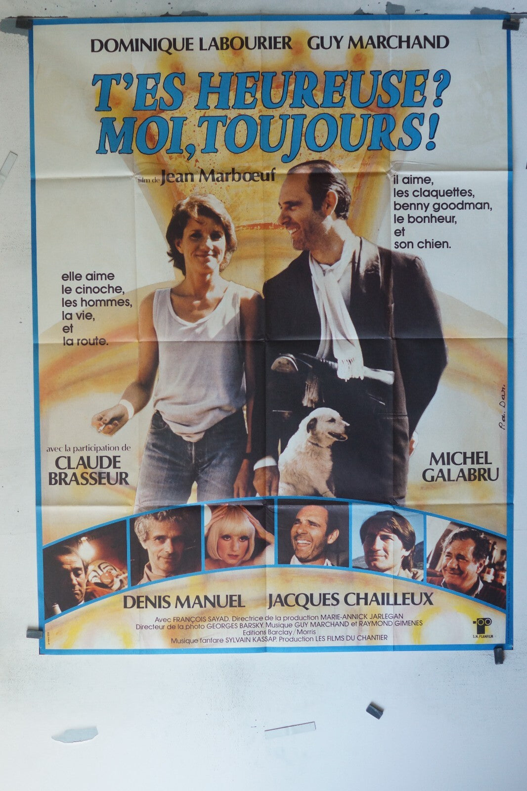T’ES HEUREUSE ? MOI TOUJOURS, MOVIE POSTER ORIGINAL 120x160, GUY MARCHAND