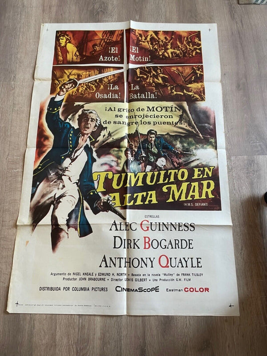 TUMULTO EN ALTA MAR MOVIE POSTER ORIGINAL VINTAGE  (70X100) ALEC GUINNESS