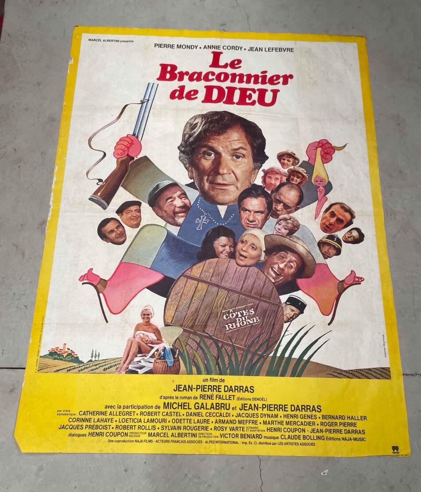 LE BRACONNIER DE DIEU POSTER ORIGINAL 120x160 PIERRE MONDY