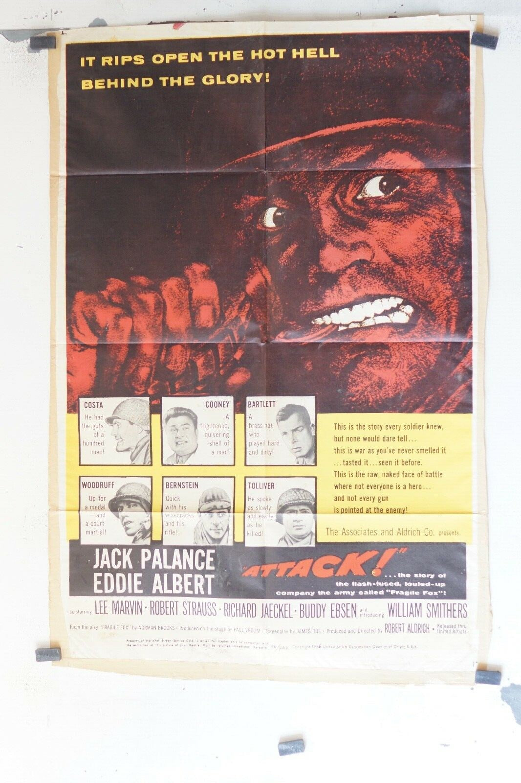  ATTACK ! ORIGINAL poster (69x103), Robert Aldrich, Jack Pallance