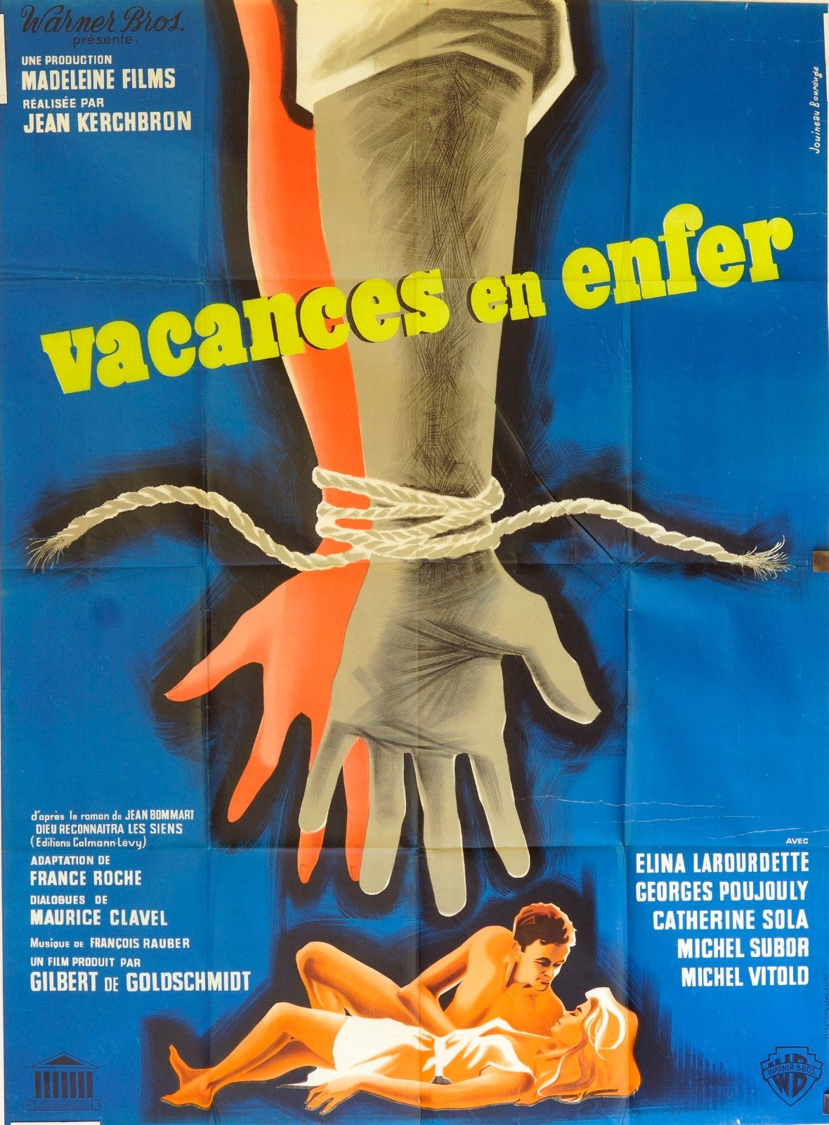 VACANCES EN ENFER ELINA LAROURDETTE MOVIE POSTER ORIGINAL 120x160 MICHEL FERMAUD