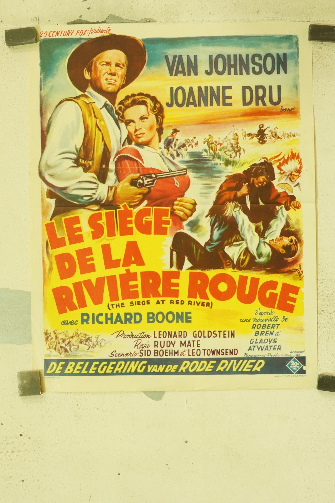 LE SIÈGE DE LA RIVIÈRE ROUGE (BELGIAN POSTER) ORIGINAL 36x46 PIERRE BRASSEUR