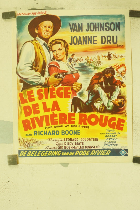 LE SIÈGE DE LA RIVIÈRE ROUGE (BELGIAN POSTER) ORIGINAL 36x46 PIERRE BRASSEUR