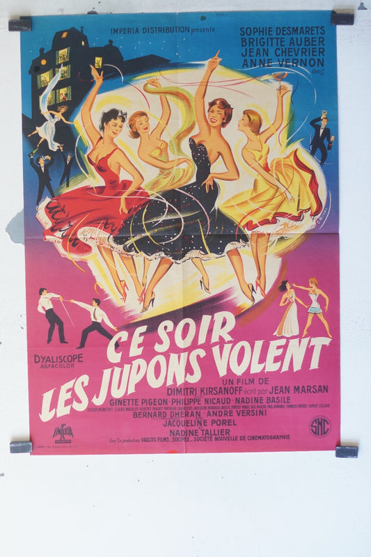 CE SOIR LES JUPONS VOLENT Movie poster ORIGINAL 60x80 Sophie Desmarets 