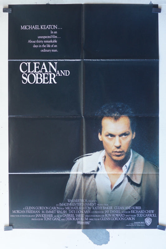 CLEAN AND SOBER ORIGINAL MOVIE POSTER 70x103 Michael Keaton , Kathy Baker ,