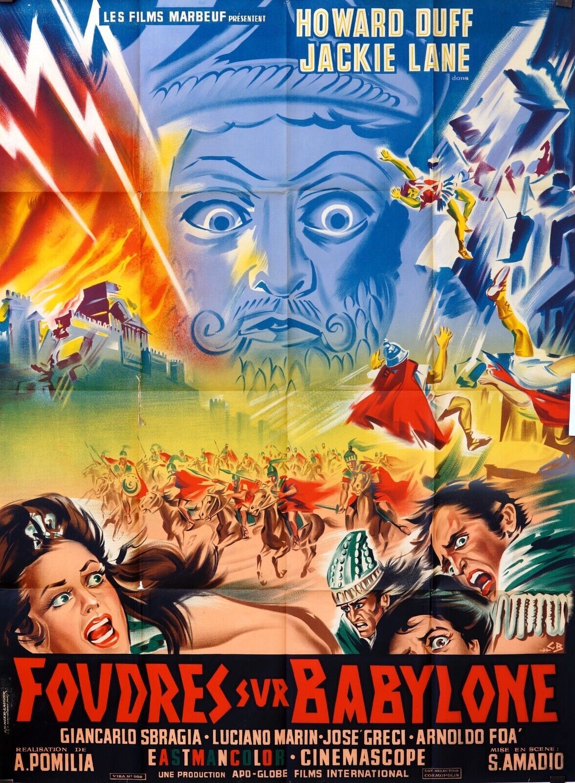 FOUDRES SUR BABYLONE MOVIE POSTER ORIGINAL (120x160) NOËL - NOËL