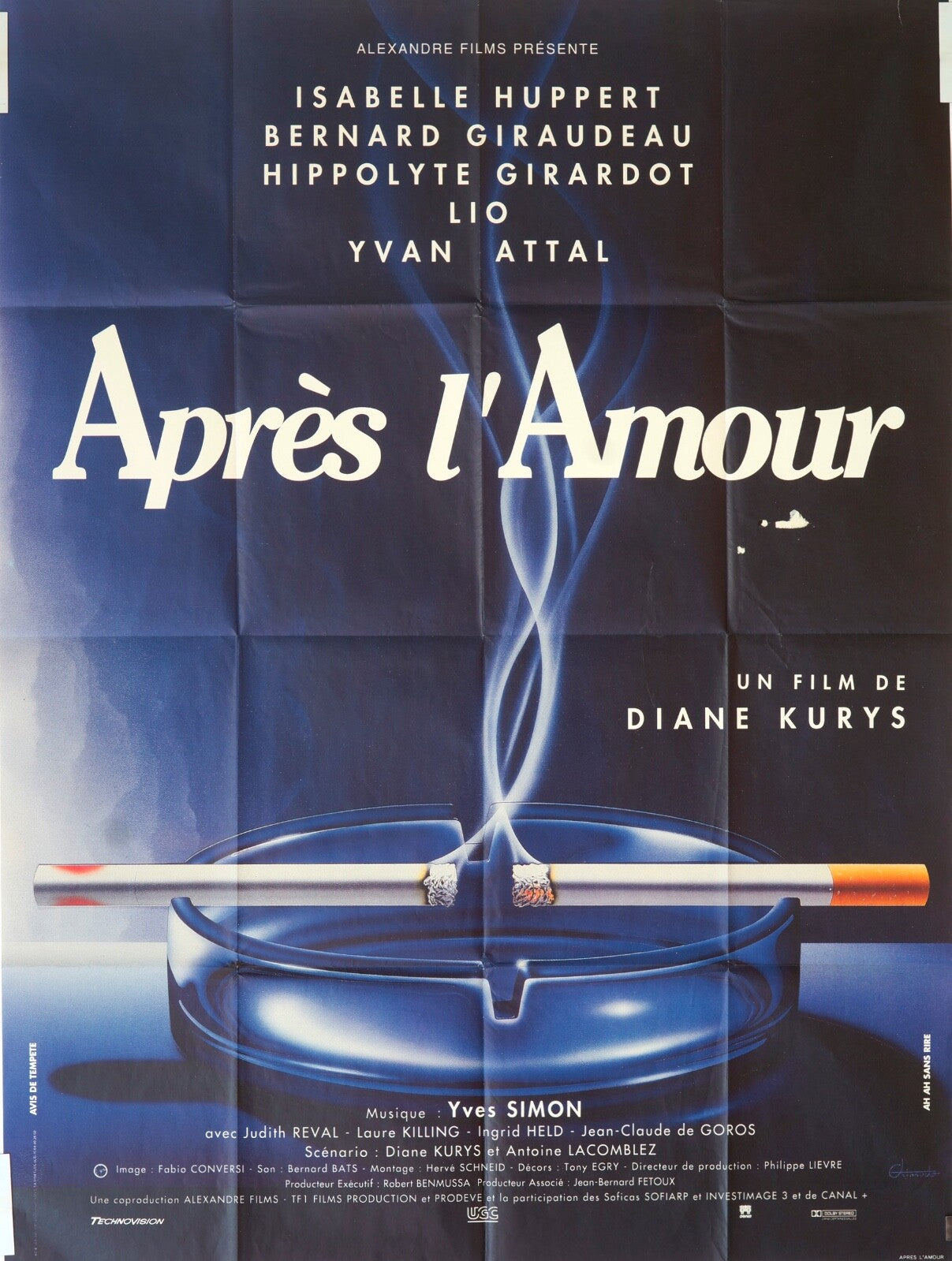 APRÈS L’AMOUR ORIGINAL MOVIE POSTER 120x160 ISABELLE HUPPERT