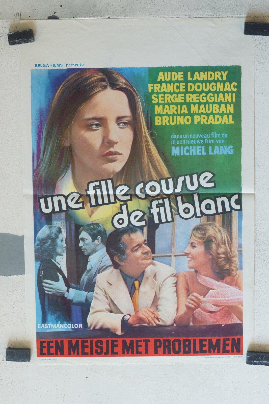 UNE FILLE COUSUE DE FIL BLANC, belge ORIGINAL MOVIE POSTER 30x55 Aude Landry