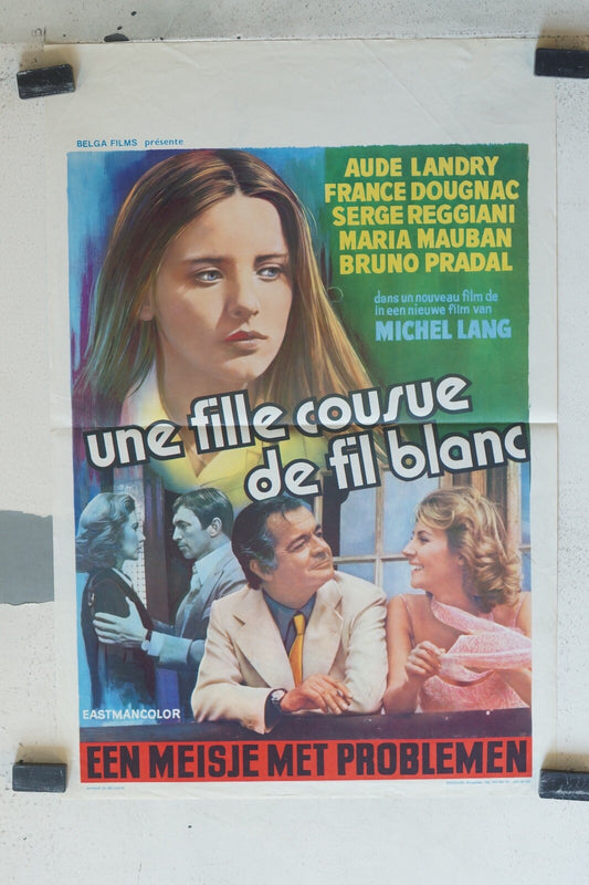 UNE FILLE COUSUE DE FIL BLANC, belge ORIGINAL MOVIE POSTER 30x55 Aude Landry