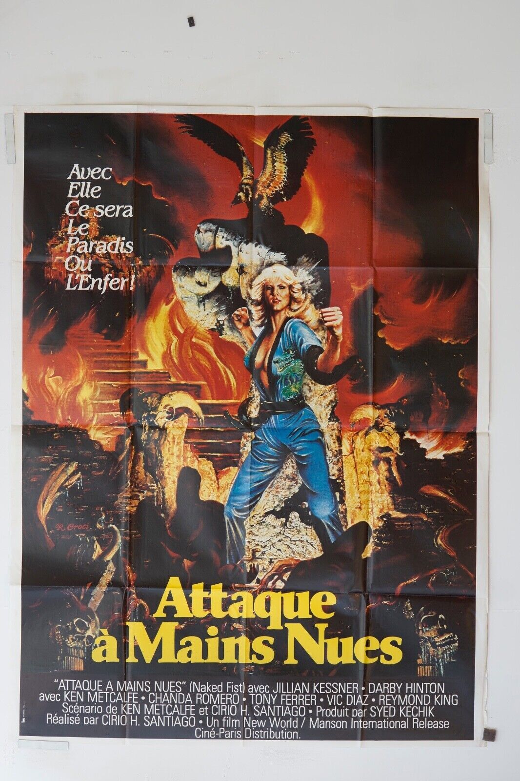 ATTAQUE À MAINS NUES MOVIE POSTER ORIGINAL 120x160  JULLIAN KESSNER