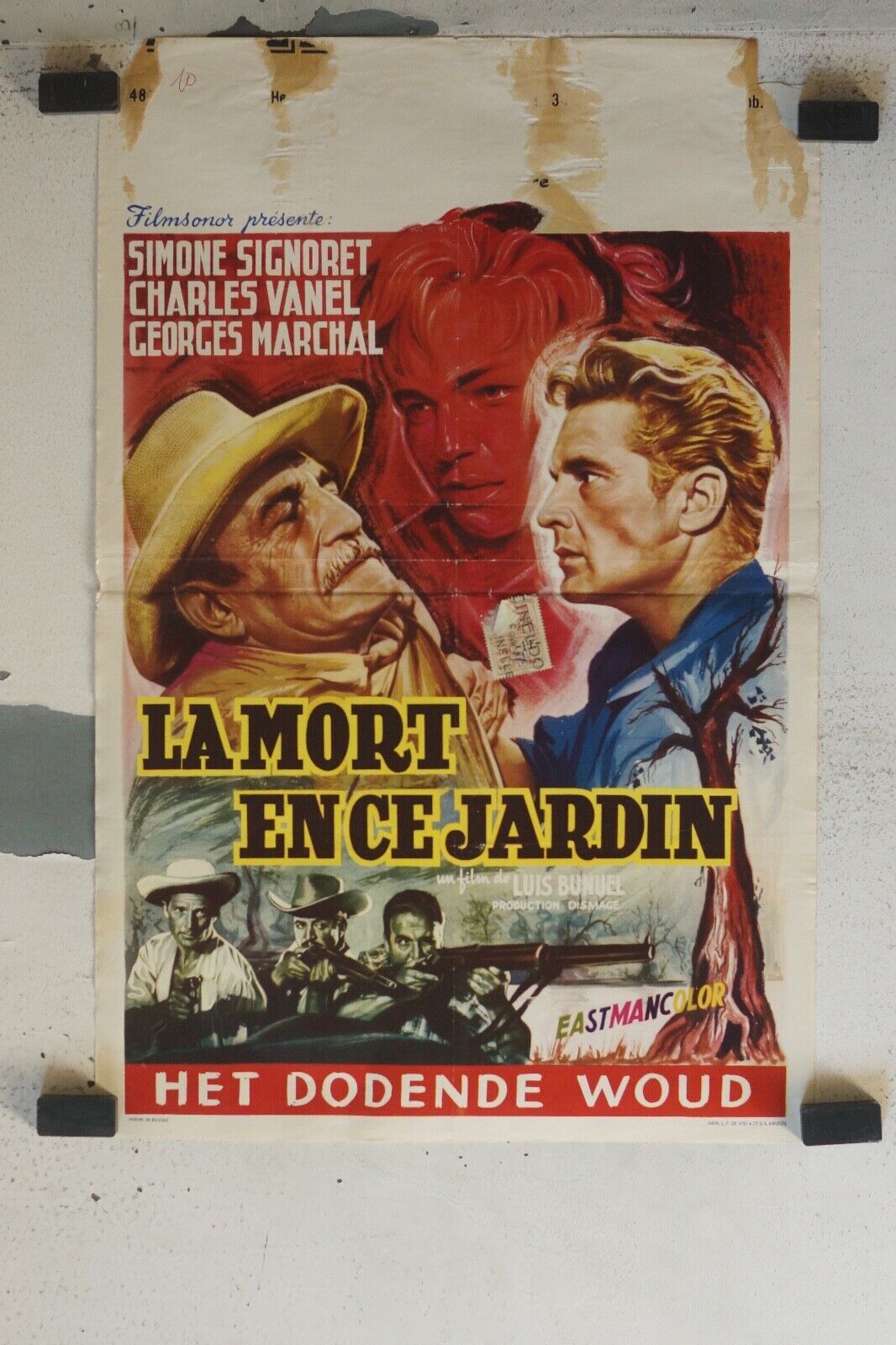 LA MORT EN CE JARDIN MOVIE POSTER ORIGINAL (55X37) SIMONE SIGNORET