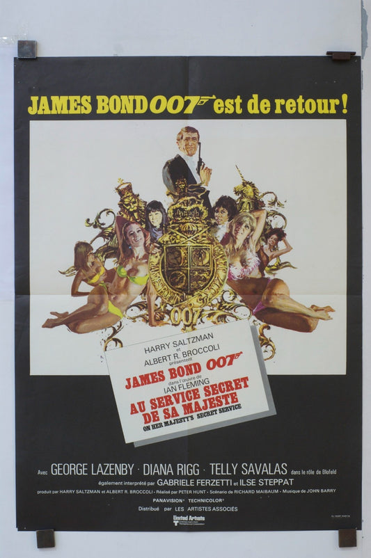 JAMES BOND 007 EST DE RETOUR, AU SERVICE DE SA MAJESTÉ (60X80) GEORGE LAZENBY