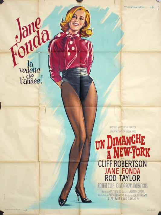 UN DIMANCHE A NEW-YORK  JANE FONDA poster ORIGINAL 120x160