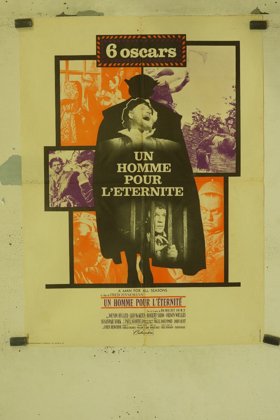 UN HOMME POUR L’ÉTERNITÉ POSTER ORIGINAL (60X80) WENDY HILLER- LEO MECKERN