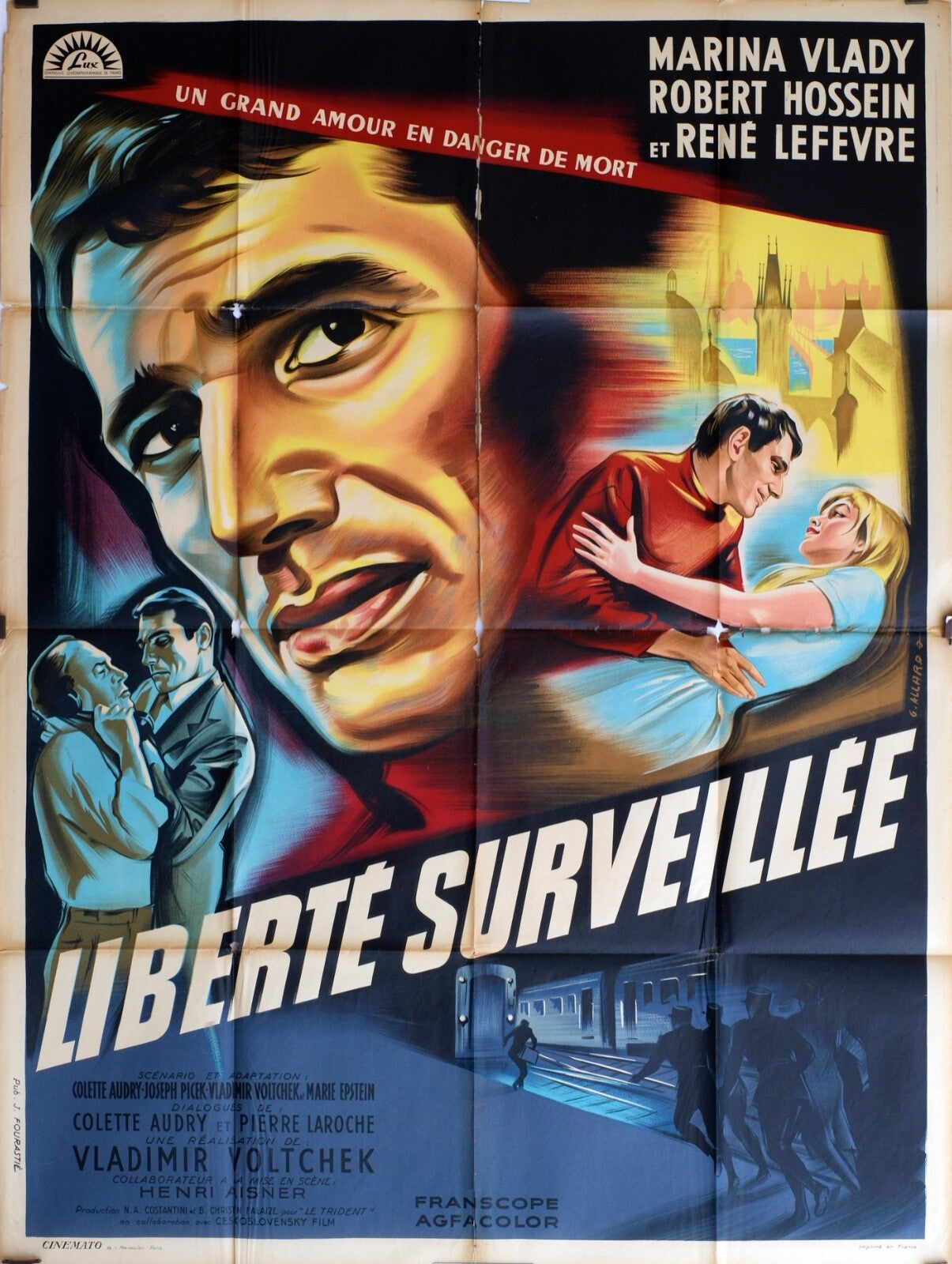 LIBERTÉ SURVEILLÉE MOVIE POSTER ORIGINAL 120x160 MARINA VLADY