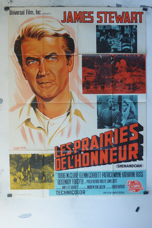 LES PRAIRIES DE L’HONNEUR MOVIE POSTER ORIGINAL 120x160 JAMES STEWART
