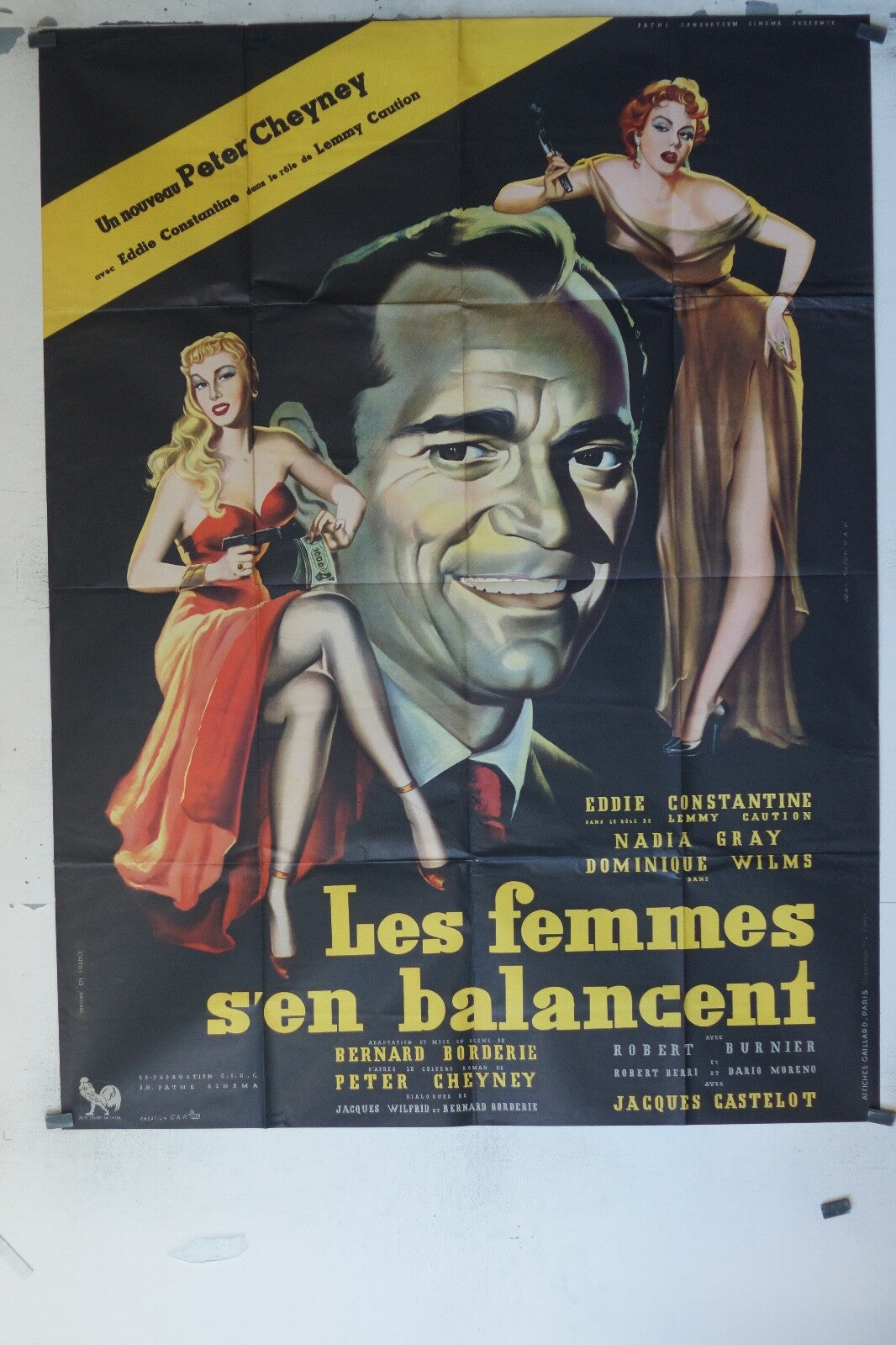 LES FEMMES S’EN BALANCENT POSTER ORIGINAL120x160 EDDIE CONSTANTINE – NADIA GRAY