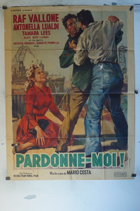 PARDONNE-MOI MOVIE POSTER ORIGINAL 120x160 RAF VALLONE – ANTONELLA LUALDI