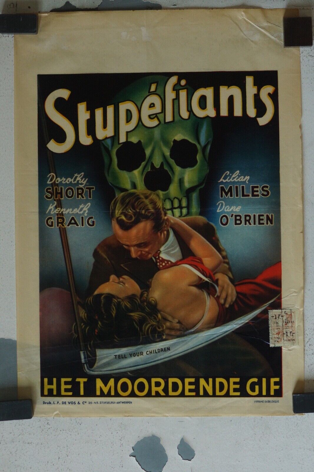 STUPÉFIANTS MOVIE POSTER ORIGINAL 30x42 CLIFF ROBERTSON