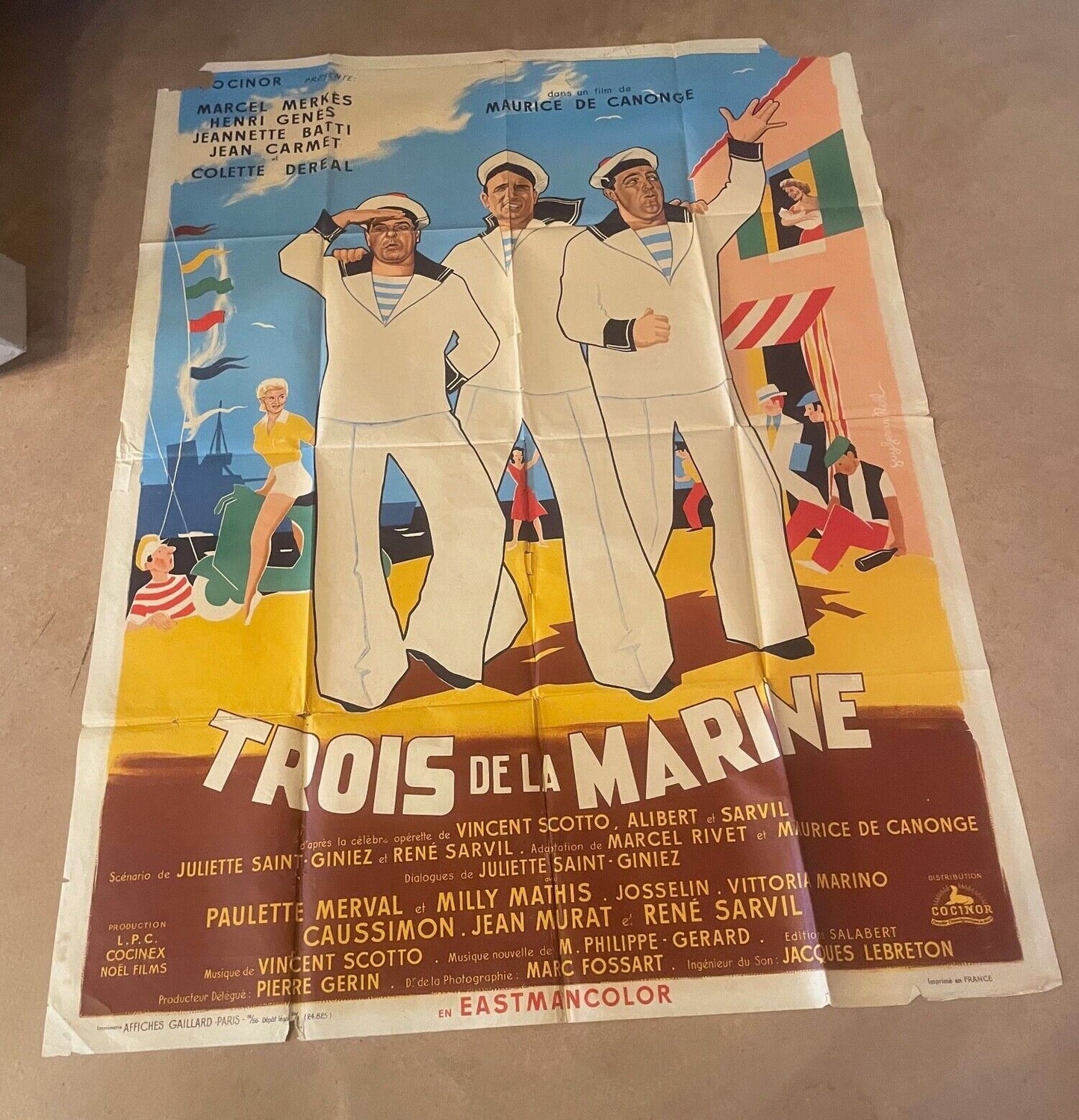 TROIS DE LA MARINE ORIGINAL 120x160  MARCEL MERKES